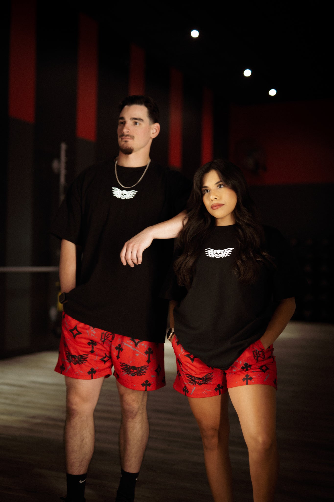 Bleak Midwinter shorts- Red/ Gray paint