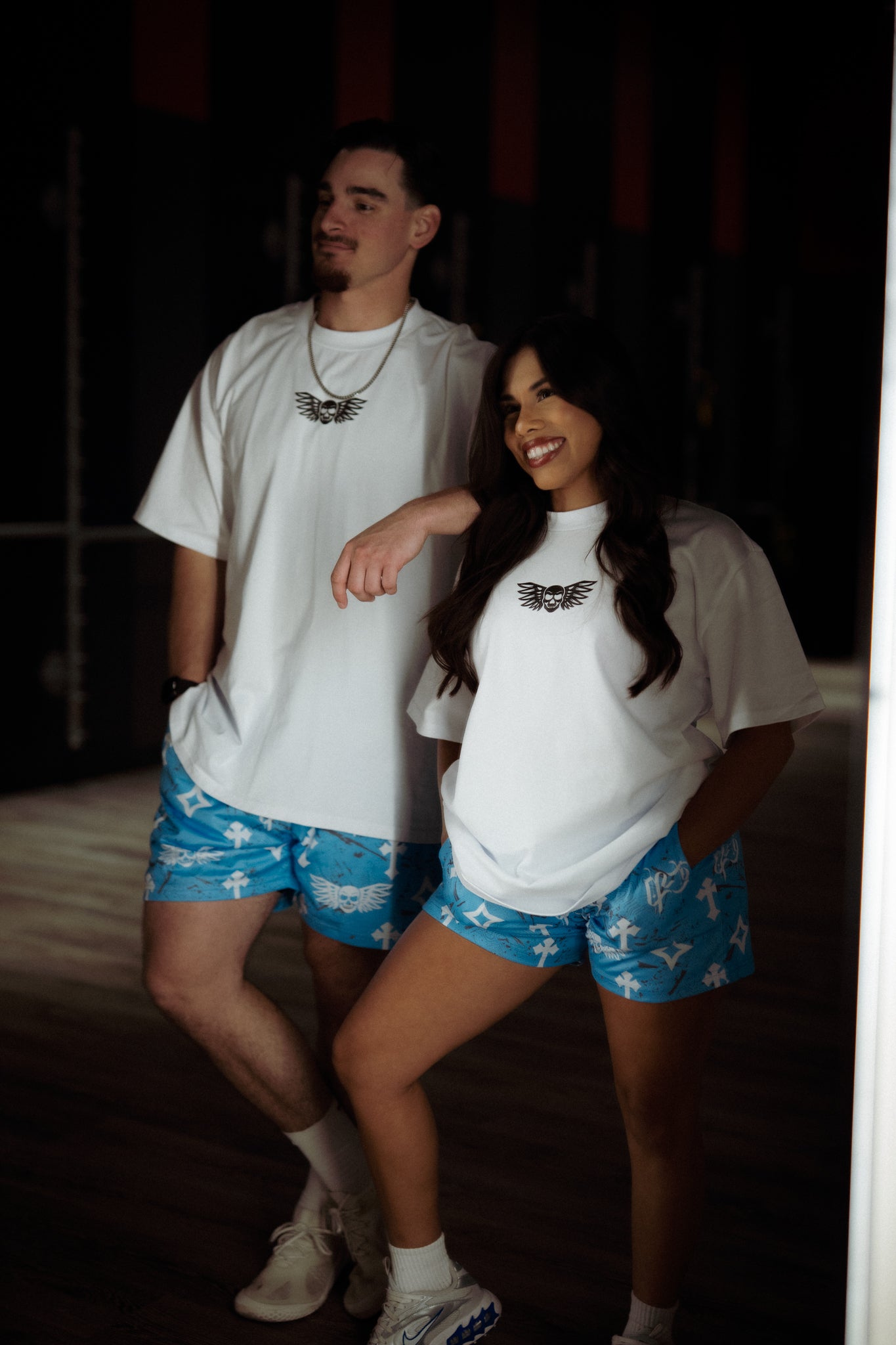 Bleak Midwinter shorts- Light Blue/ Gray paint