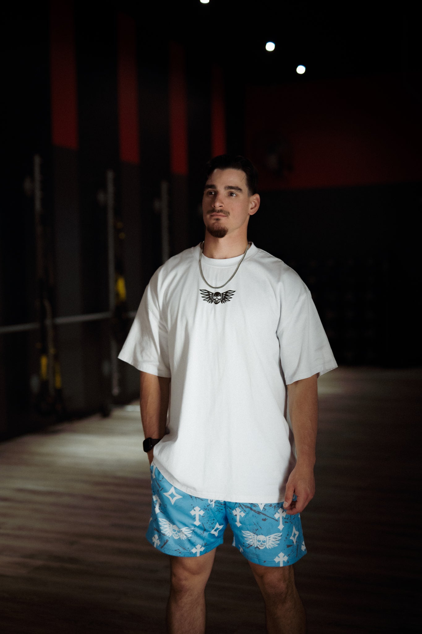 Bleak Midwinter shorts- Light Blue/ Gray paint