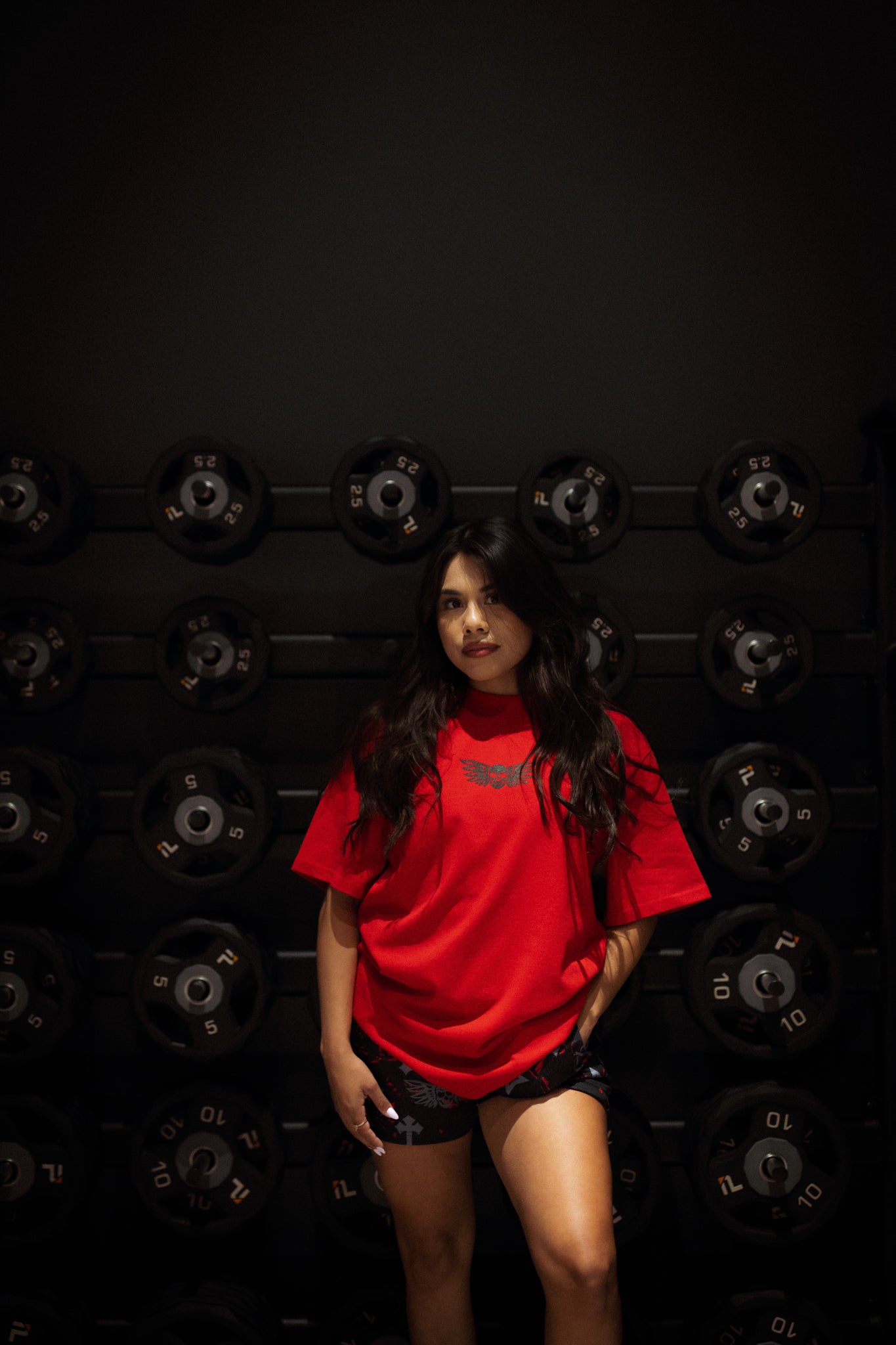 Bleak Midwinter shorts- Black/ Red paint