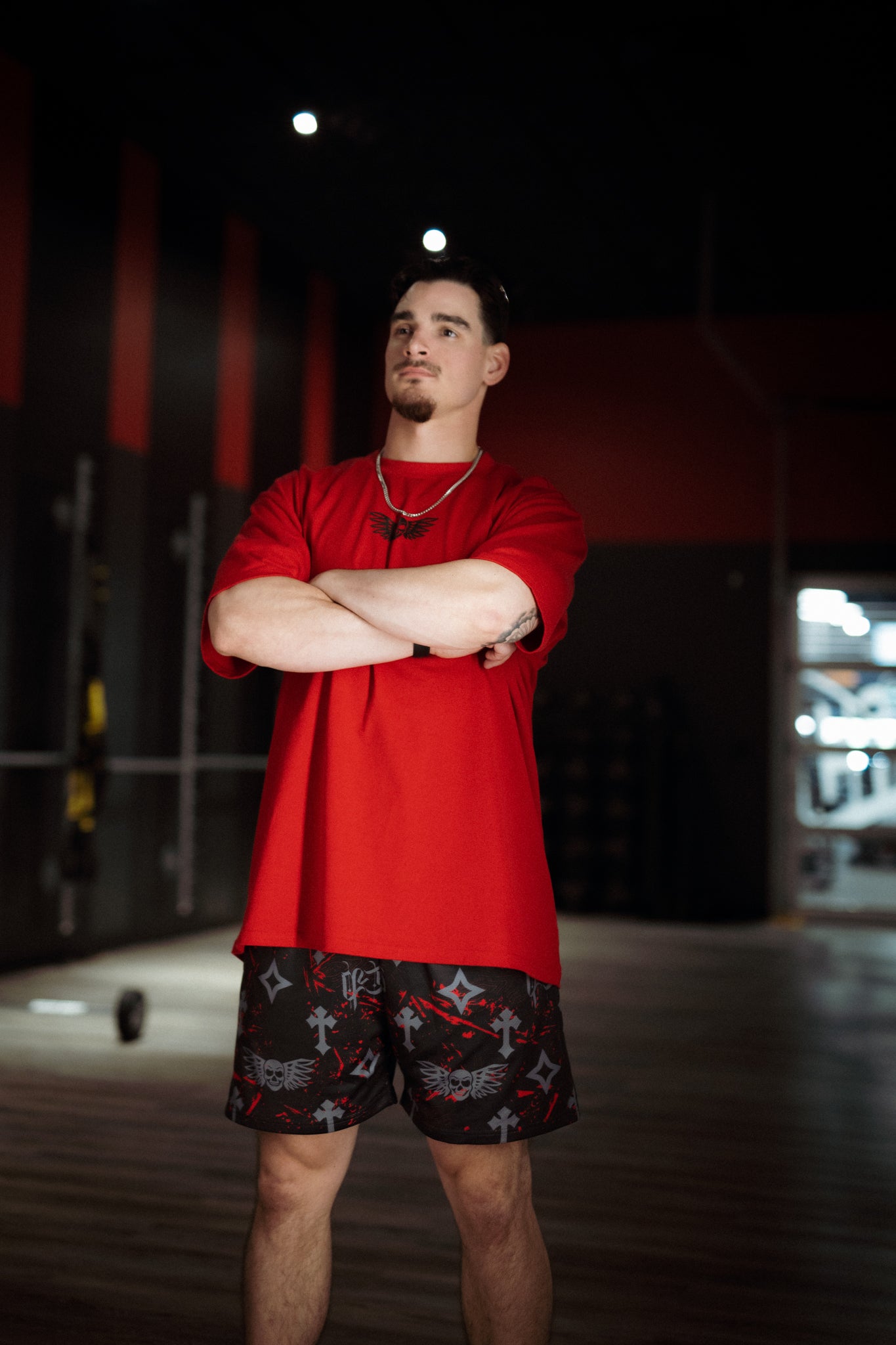 Bleak Midwinter shorts- Black/ Red paint