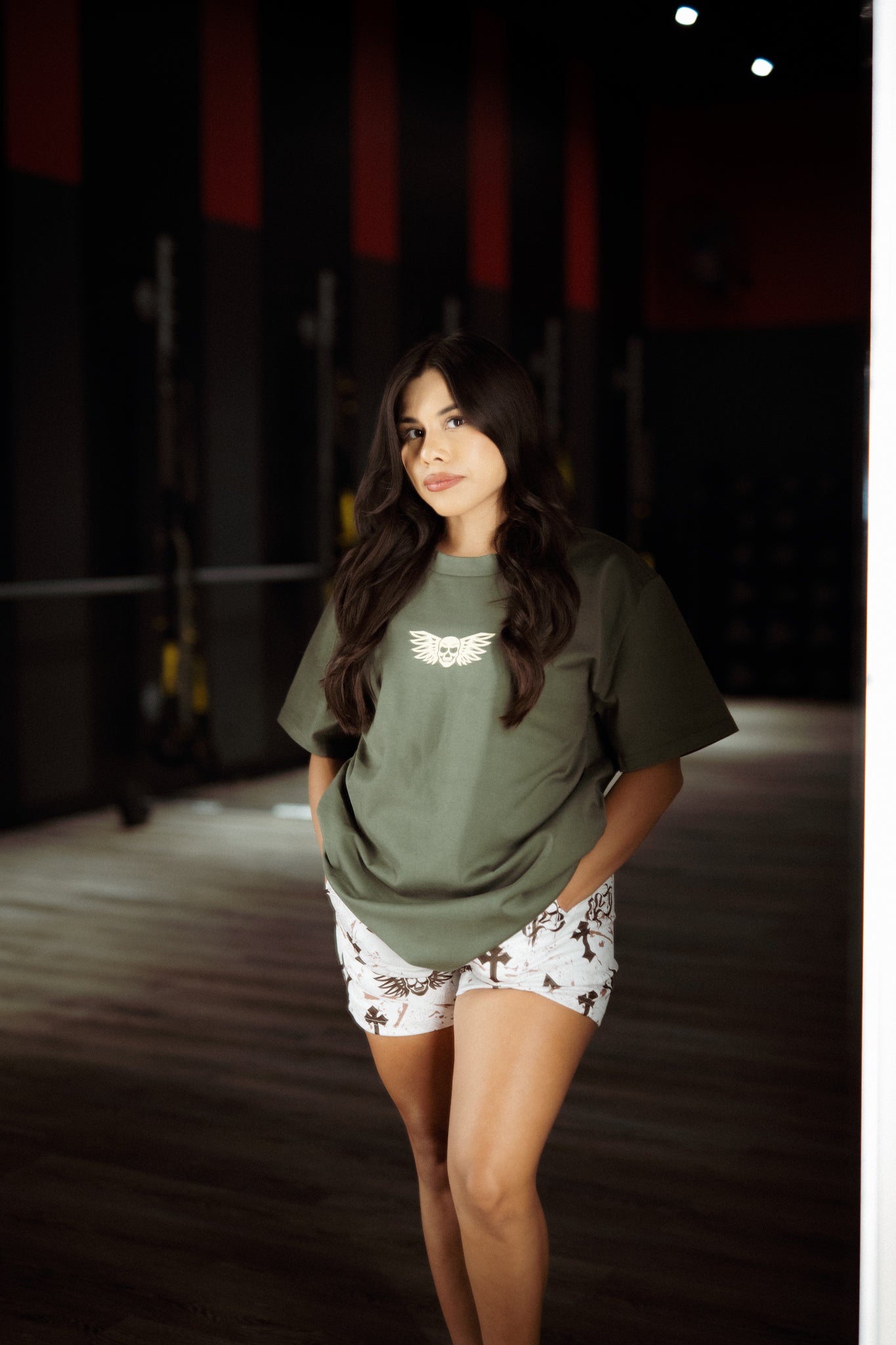 Oversized Pump Cover- Olive/ Cream