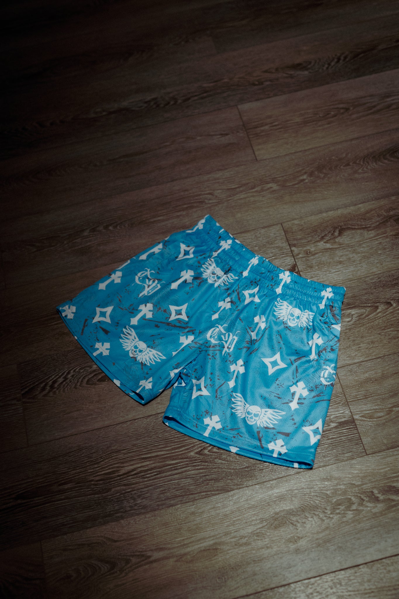 Bleak Midwinter shorts- Light Blue/ Gray paint