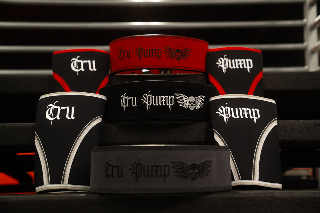 Tru Pump High-Performance Compression Knee Sleeves Black/Red for Athletes & Lifters Enhance Stability & Performance