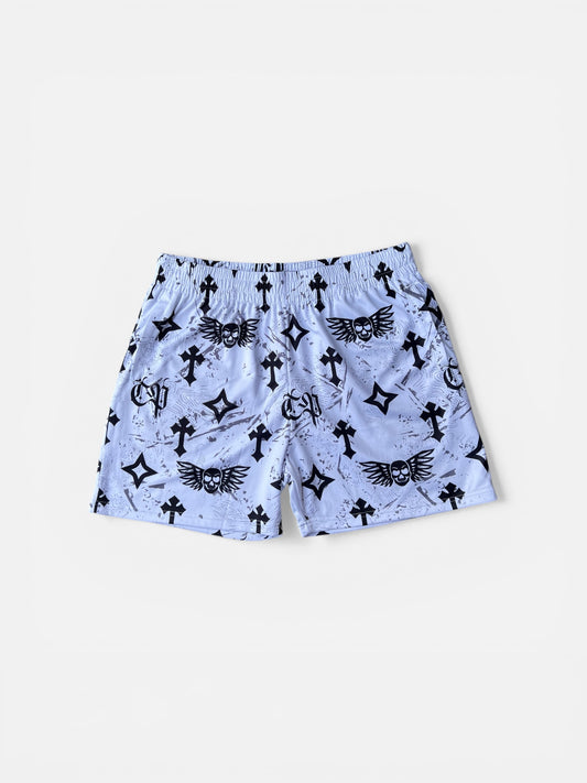 Bleak Midwinter shorts- White/ Gray paint