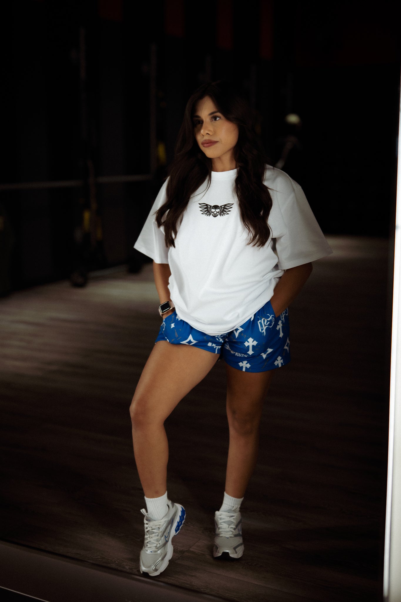 Bleak Midwinter shorts- Royal Blue/ Gray paint