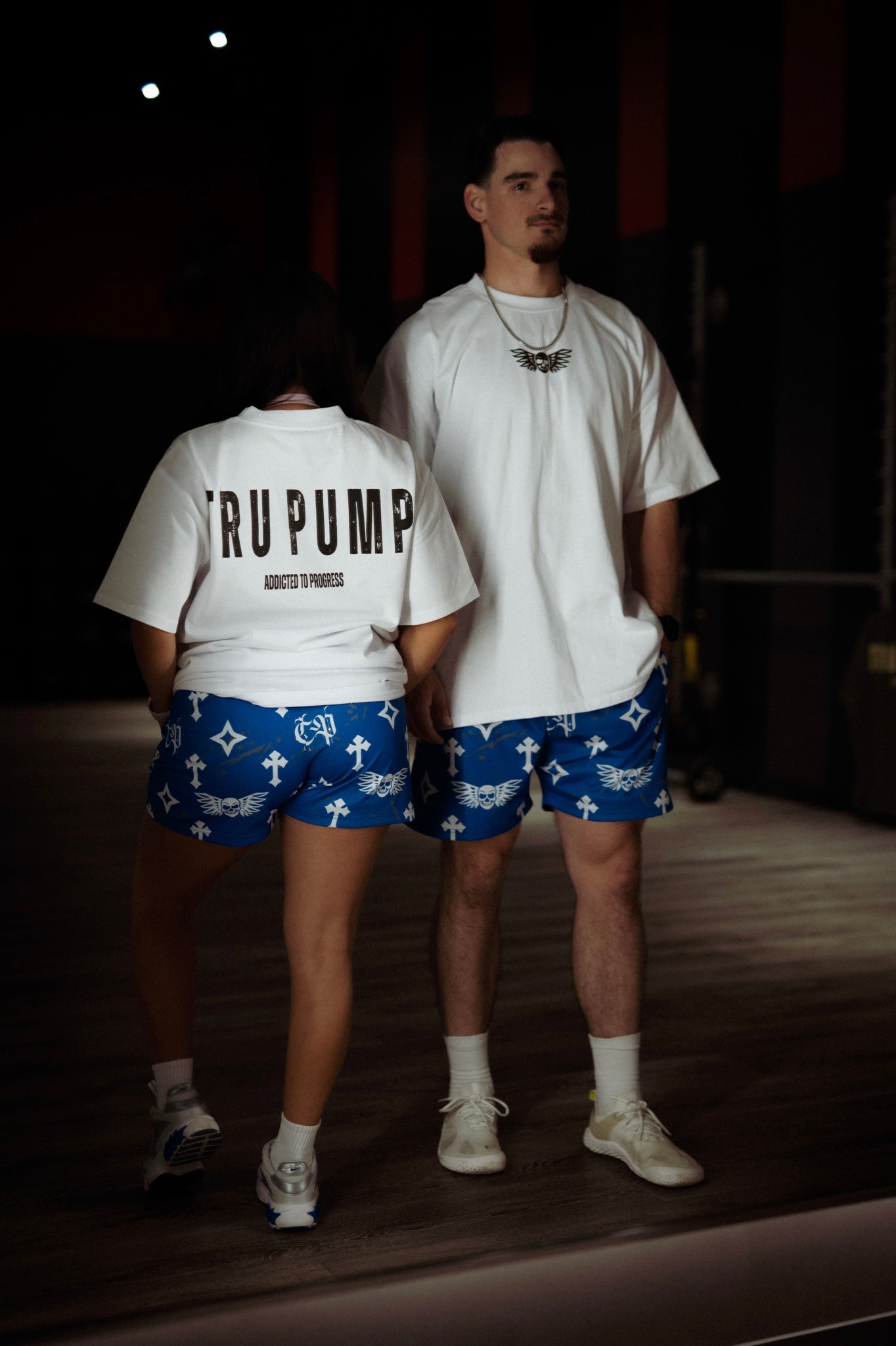 Bleak Midwinter shorts- Royal Blue/ Gray paint