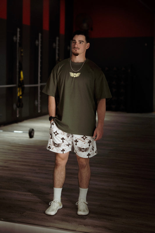 Oversized Pump Cover- Olive/ Cream