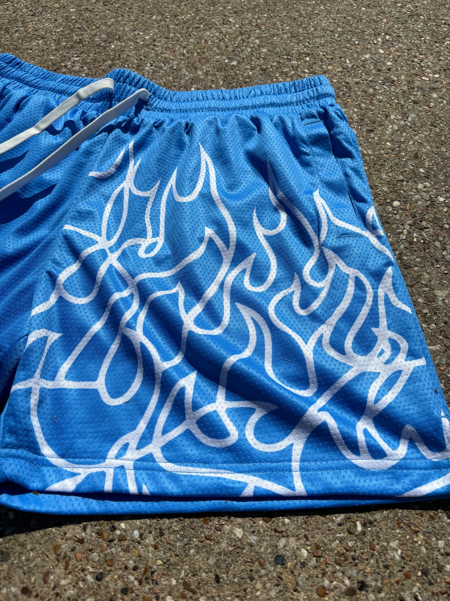 Inferno Shorts (5" Inseam)- Light Blue/ White