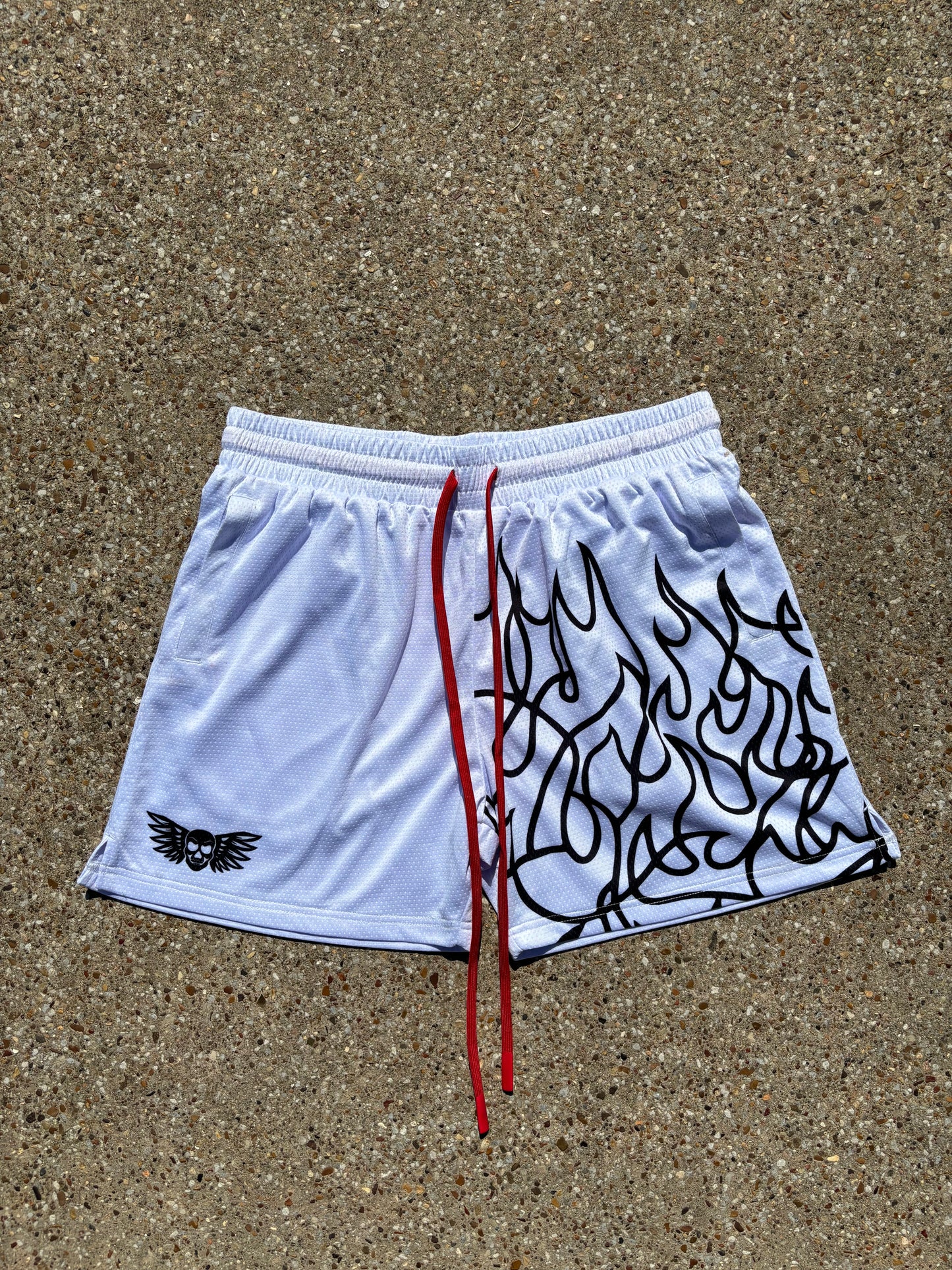 Inferno Shorts (5" Inseam)- White/ Red