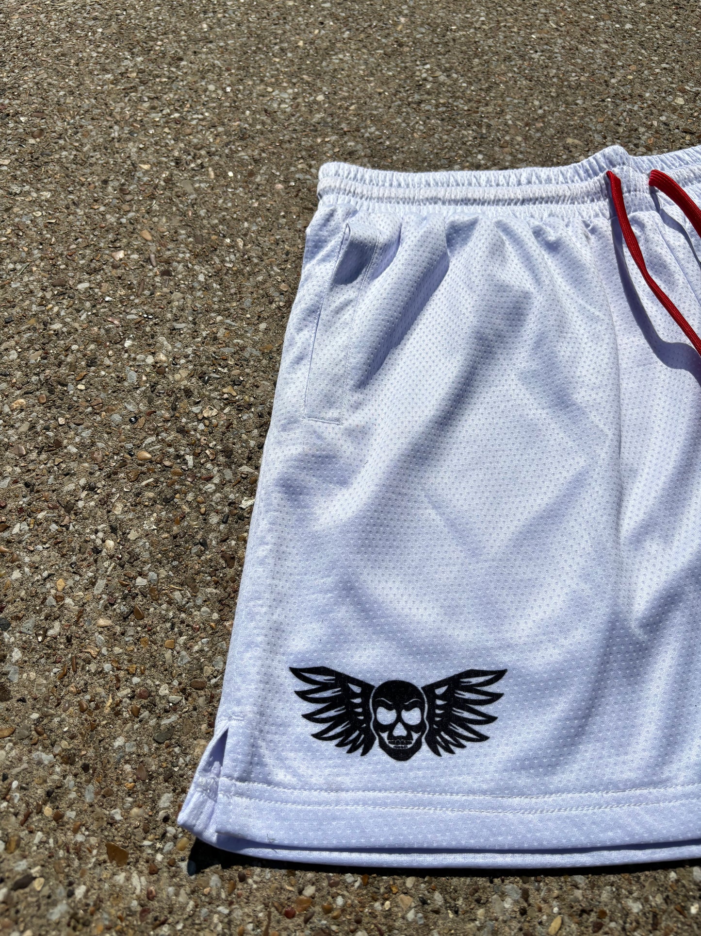 Inferno Shorts (5" Inseam)- White/ Red