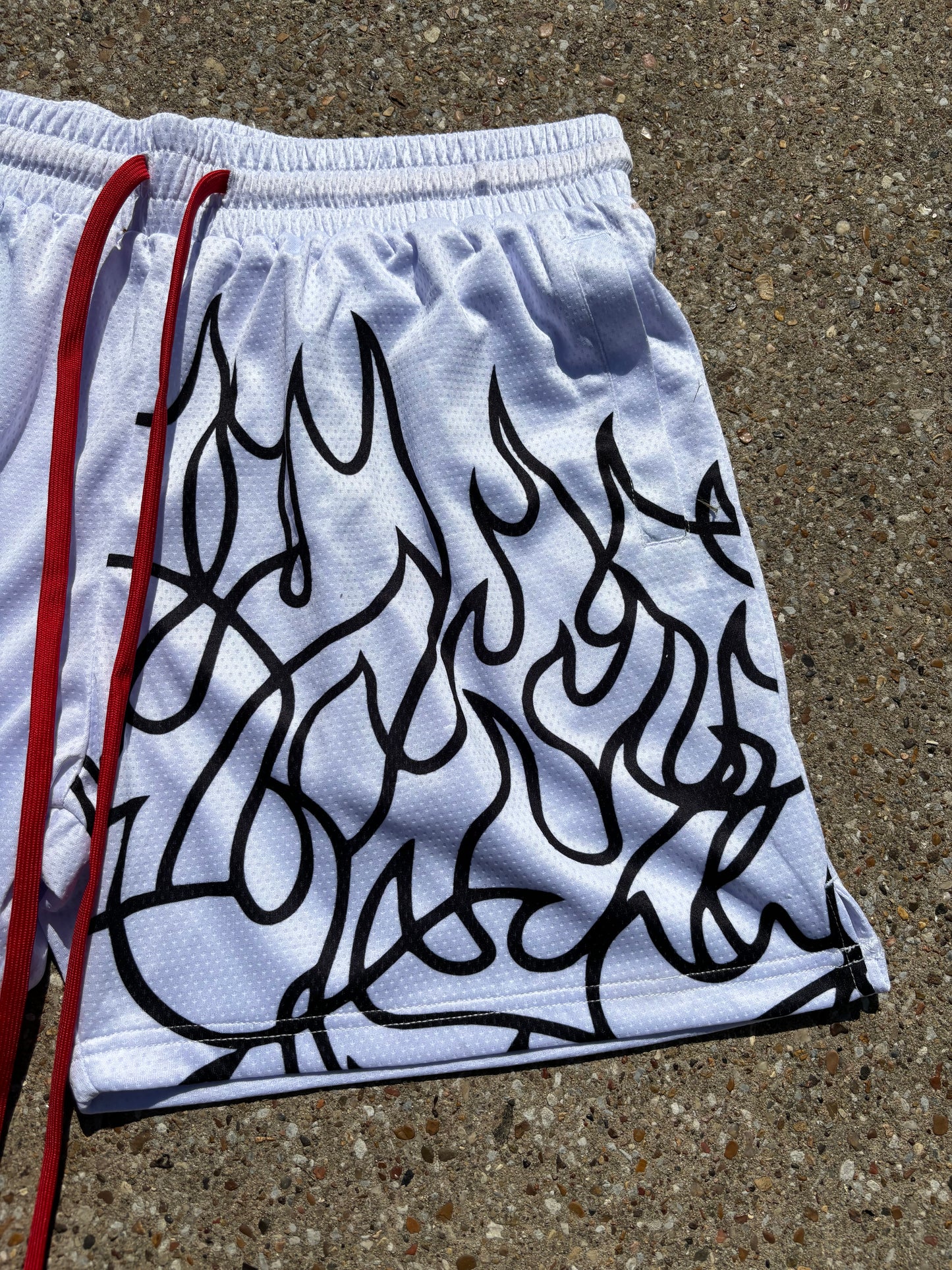 Inferno Shorts (5" Inseam)- White/ Red