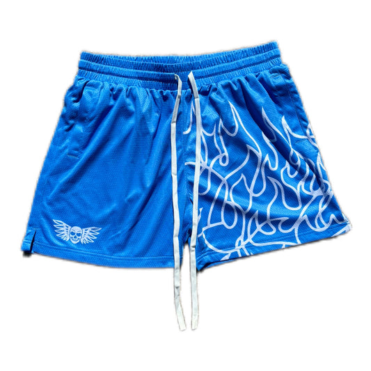 Inferno Shorts (5" Inseam)- Light Blue/ White