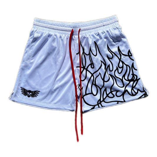 Inferno Shorts (5" Inseam)- White/ Red