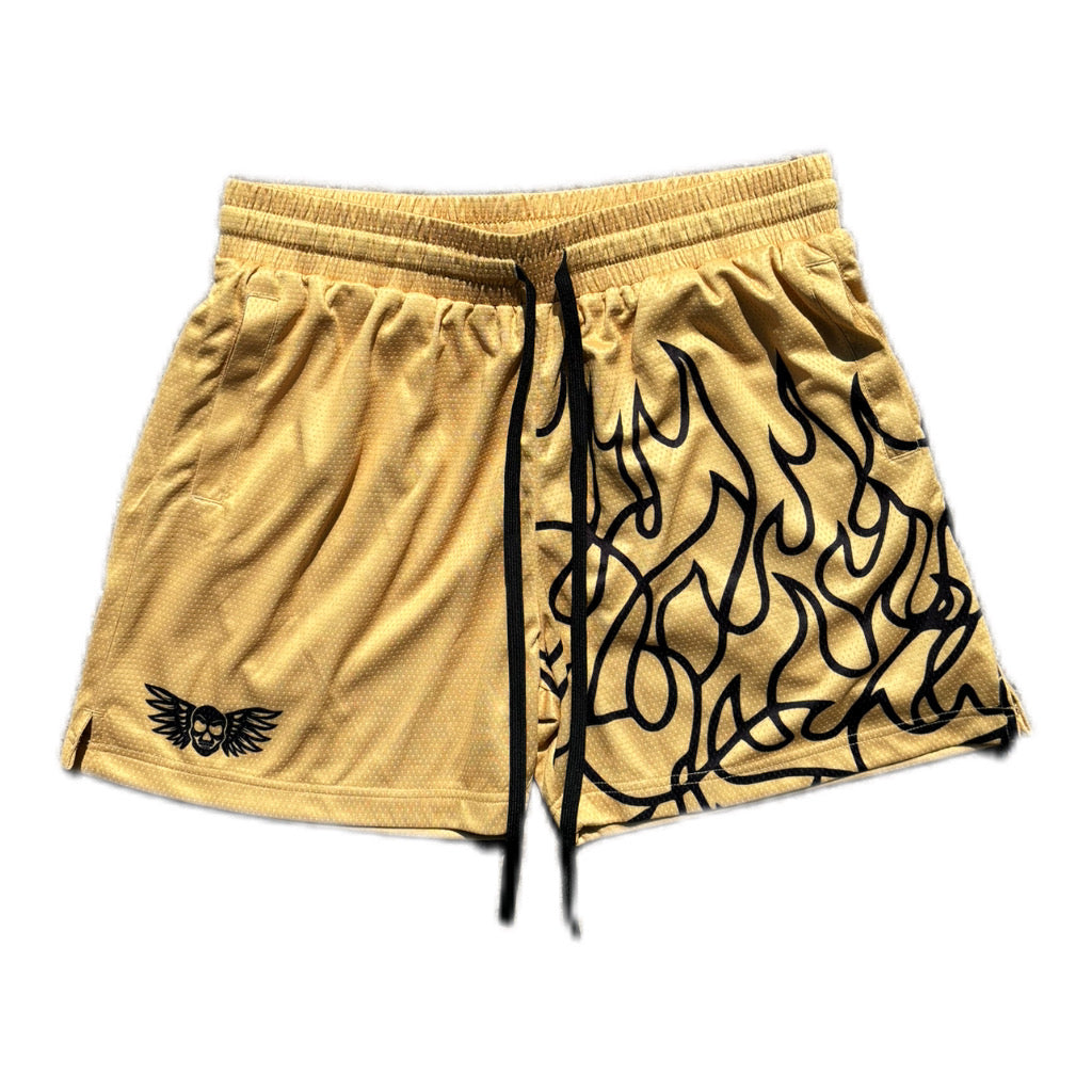 Inferno Shorts (5" Inseam)- Gold/ Black