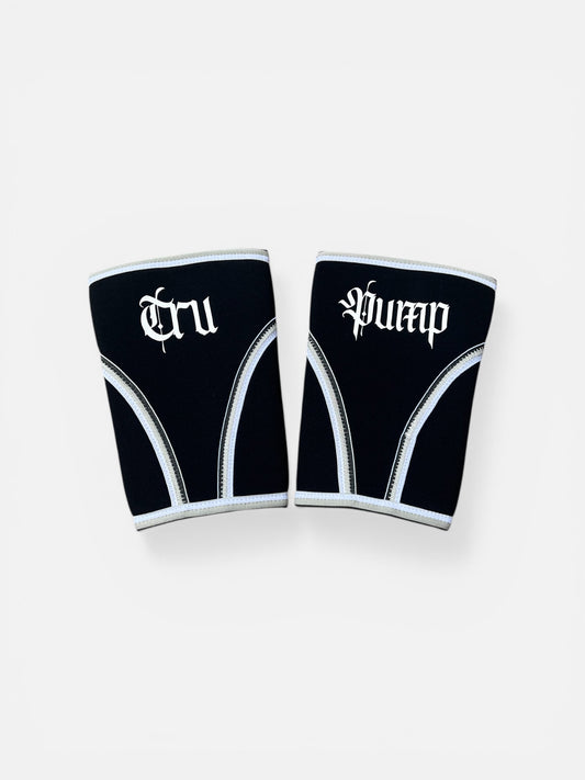 Tru Pump High-Performance Compression Knee Sleeves Black/White for Athletes & Lifters Enhance Stability & Performance